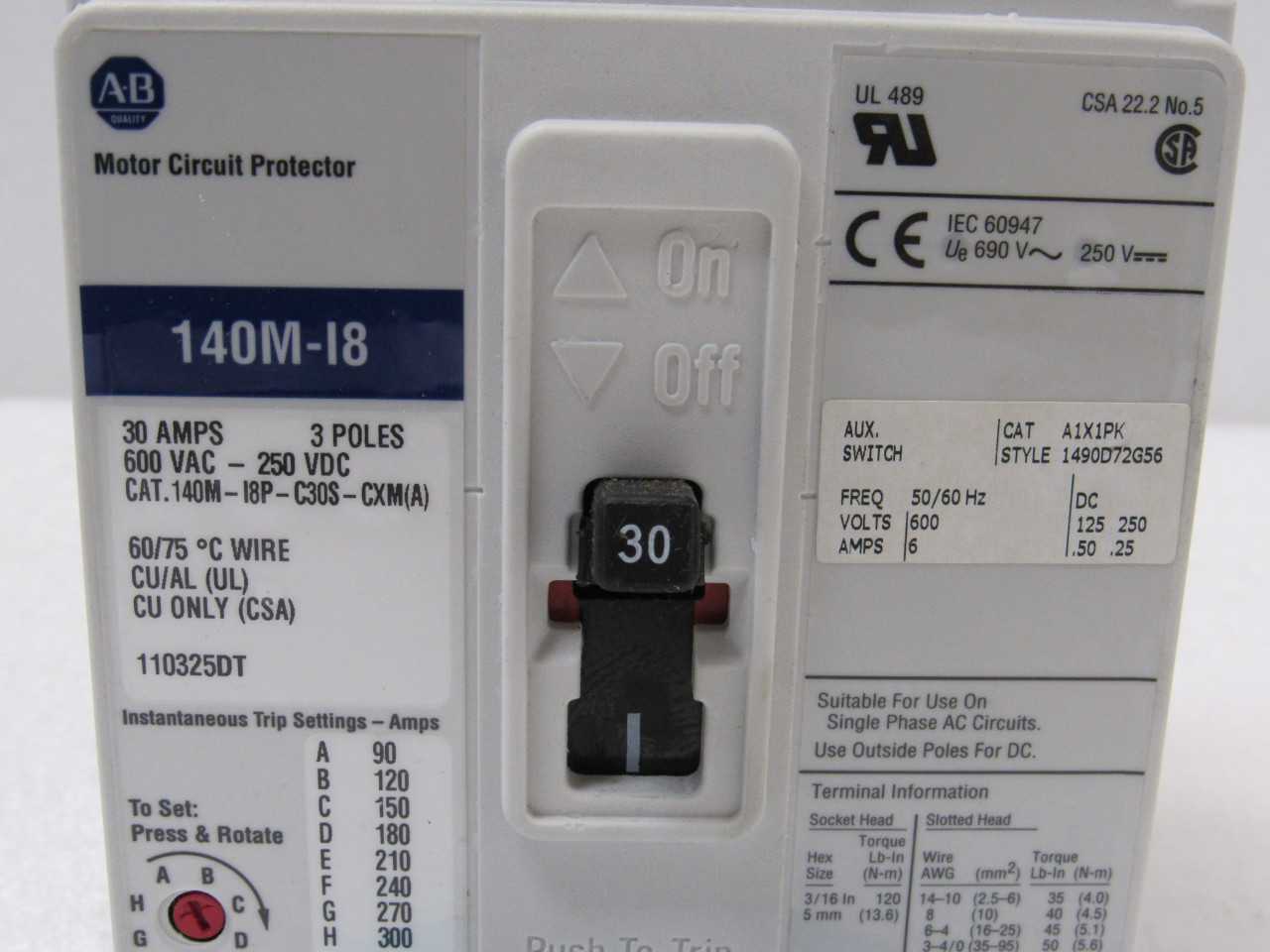 Allen Bradley Circuit Breakers - CIRCUIT BREAKERS