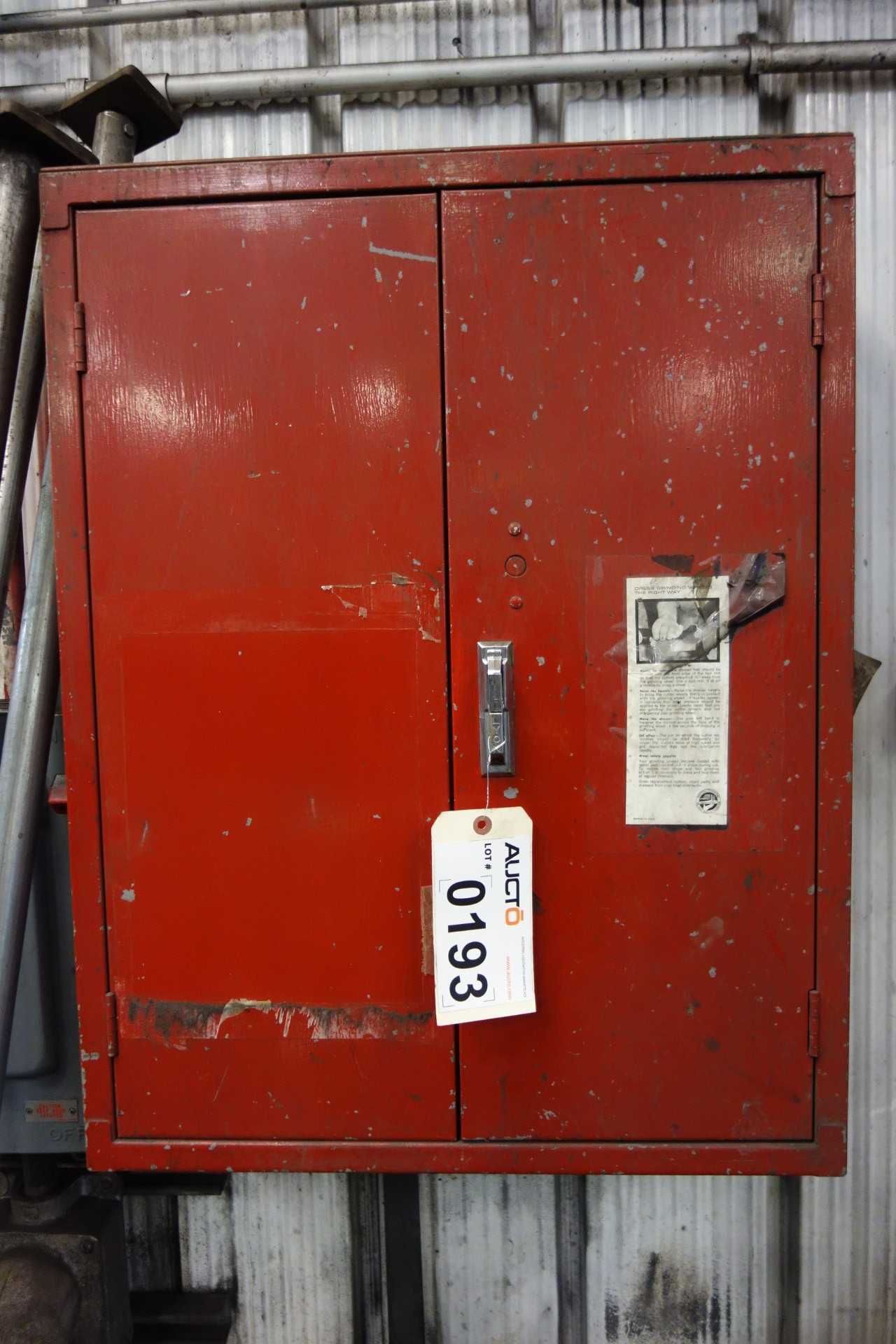 2 DOOR WALL MOUNTED STEEL CABINET - TOOL STORAGE