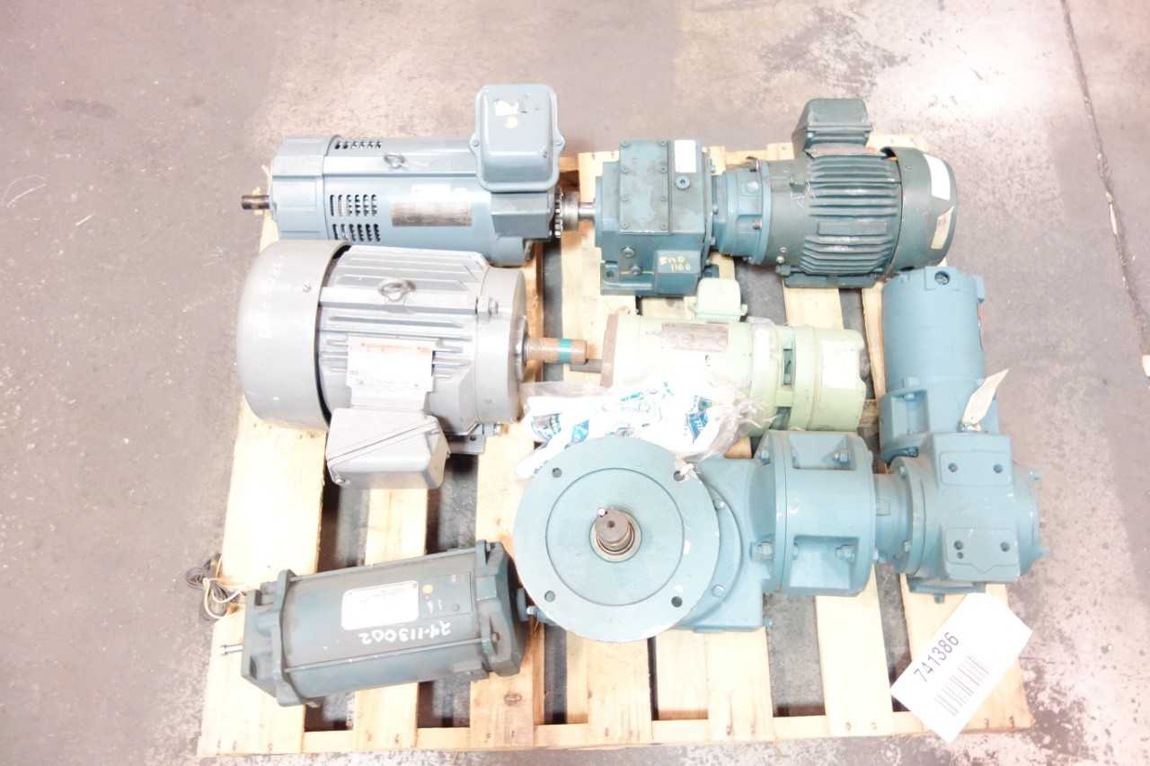 LOT OF 6 ASSORTED ELECTRIC AC MOTORS- DODGE, TOBISHA, YASKAWA - ELECTRIC MOTORS