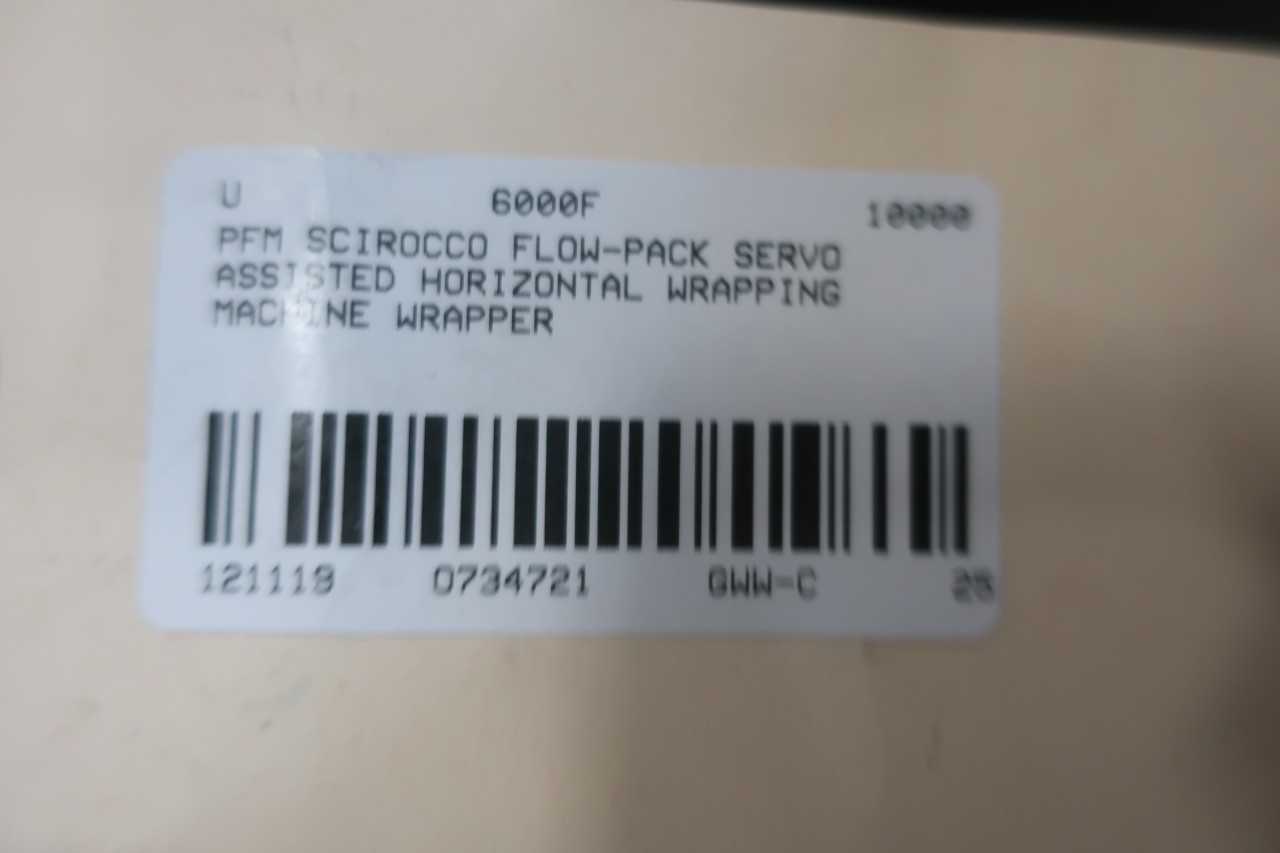 PFM SCIROCCO FLOW PACK SERVO ASSISTED HORIZONTAL WRAPPING MACHINE WRAPPER - SERVO