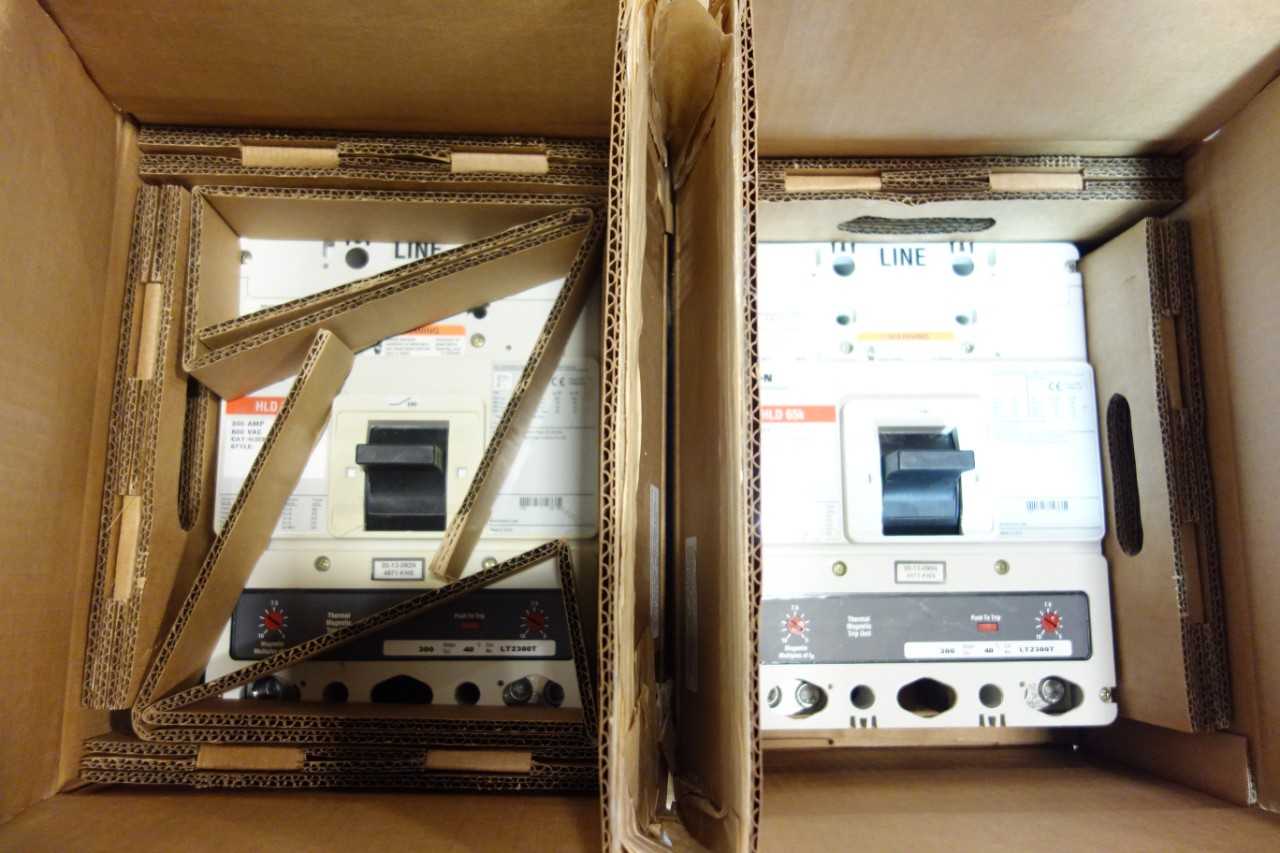 LOT OF 2 EATON HLD2300 2P 300A AMP 600V-AC MOLDED CASE BREAKER - CIRCUIT BREAKERS