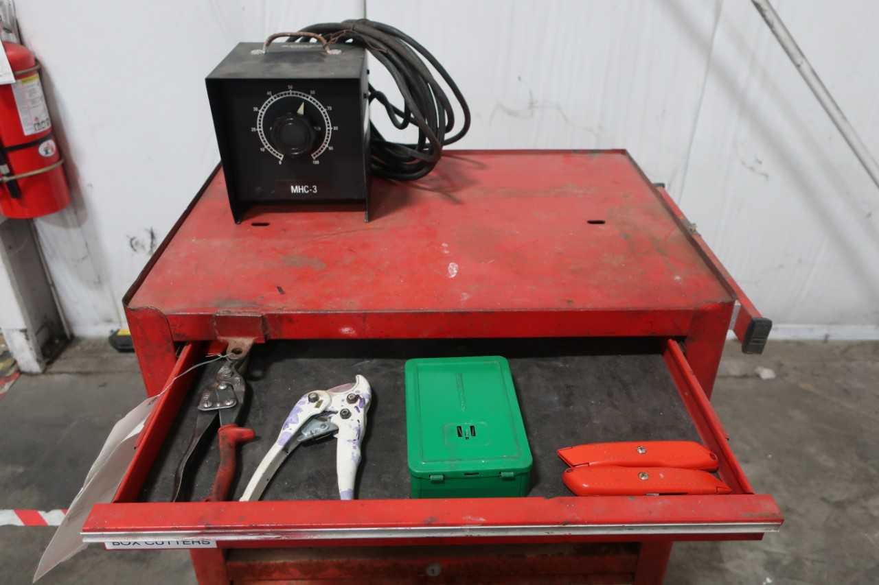 6 DRAWER SNAP ON TOOL BOX AND ASSORTED TOOLS - HAND TOOLS
