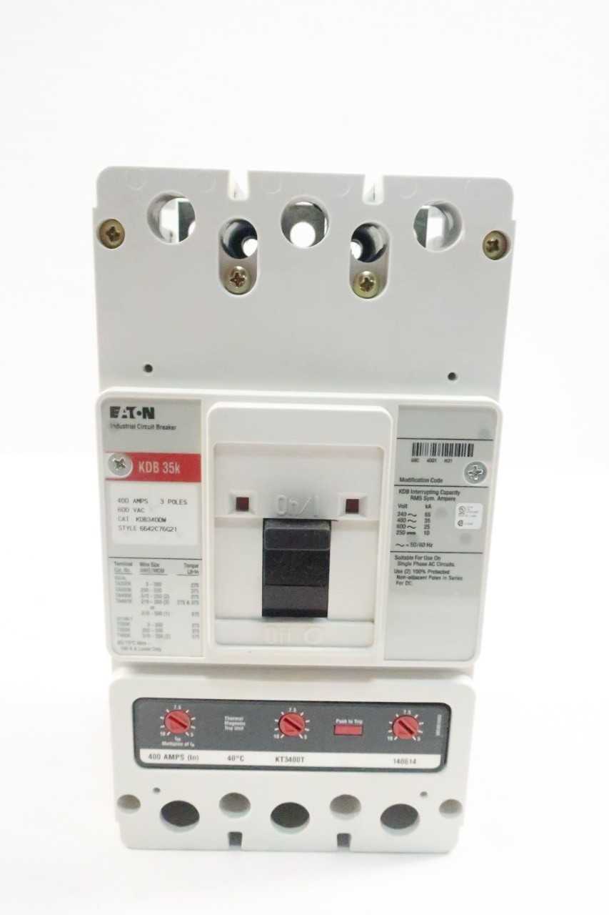 EATON KDB3400W MOLDED CASE CIRCUIT BREAKER 3P 400A AMP 600V-AC - CIRCUIT BREAKERS