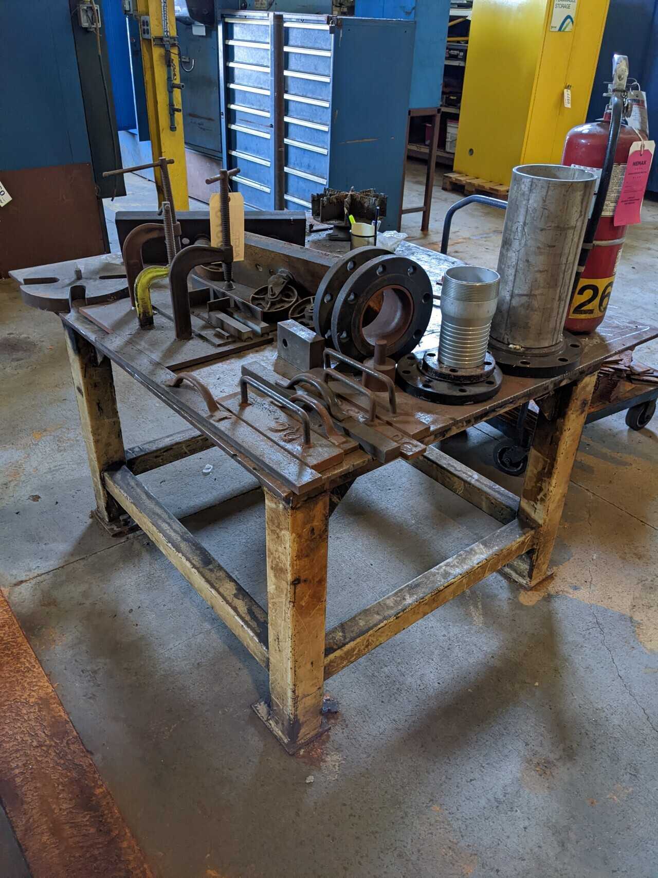 INDUSTRIAL STEEL WORK TABLE WITH CONTENTS - PLANT & FACILITY