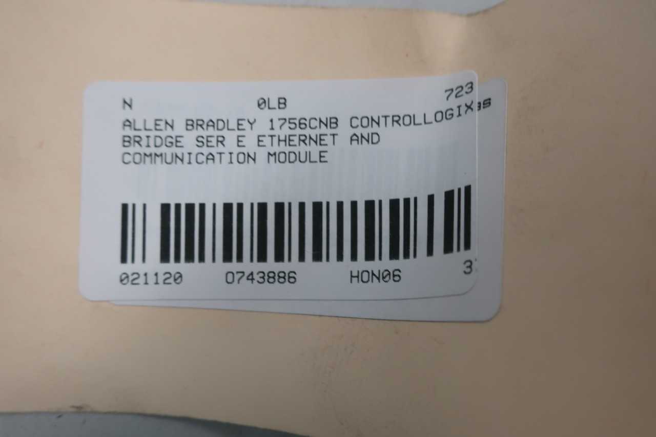 ALLEN BRADLEY 1756-CNB CONTROLLOGIX BRIDGE MODULE SER E - AUTOMATION & CONTROLS