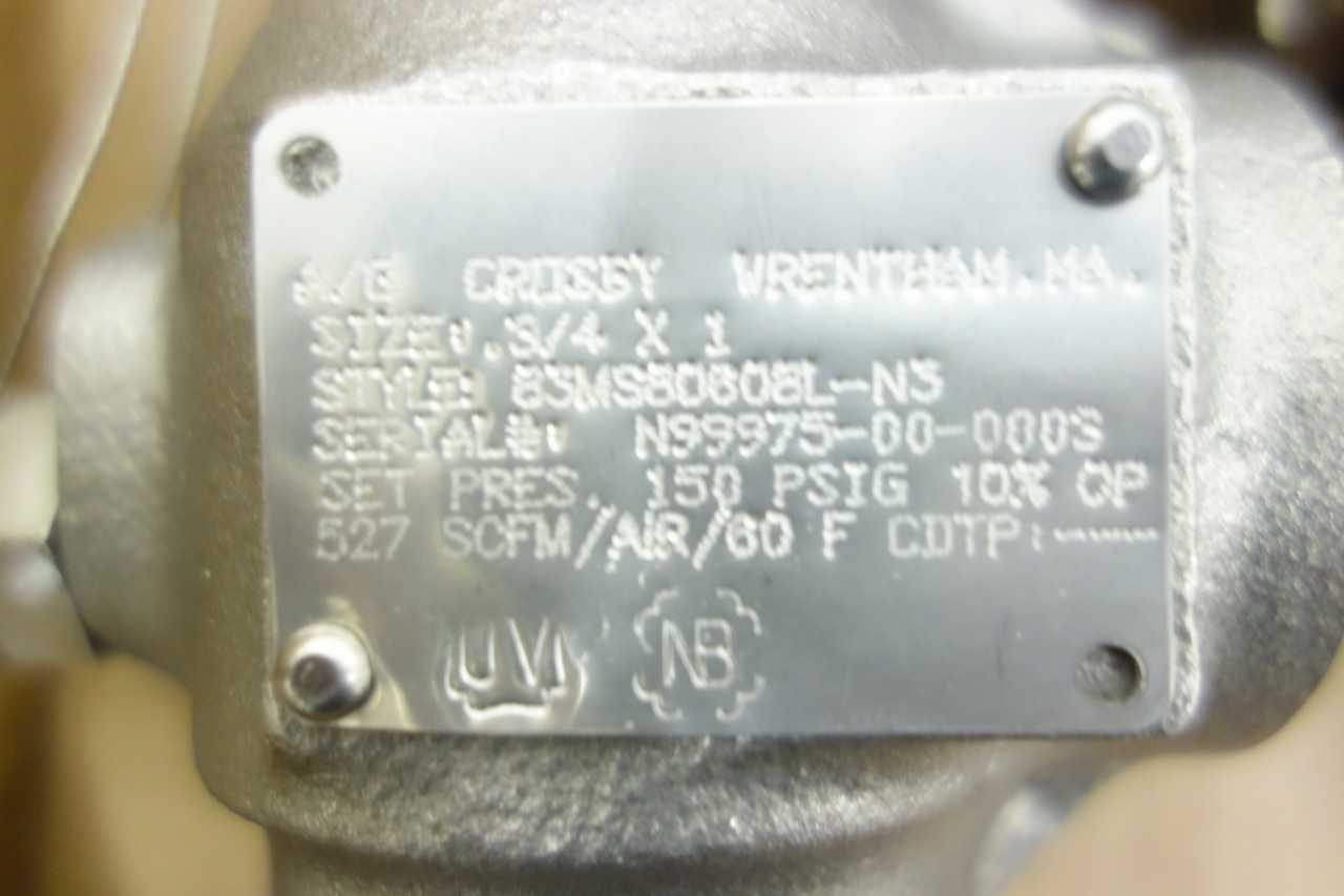 LOT OF 3 CROSBY 83MS80608L-N3 RELIEF VALVE - RELIEF VALVE