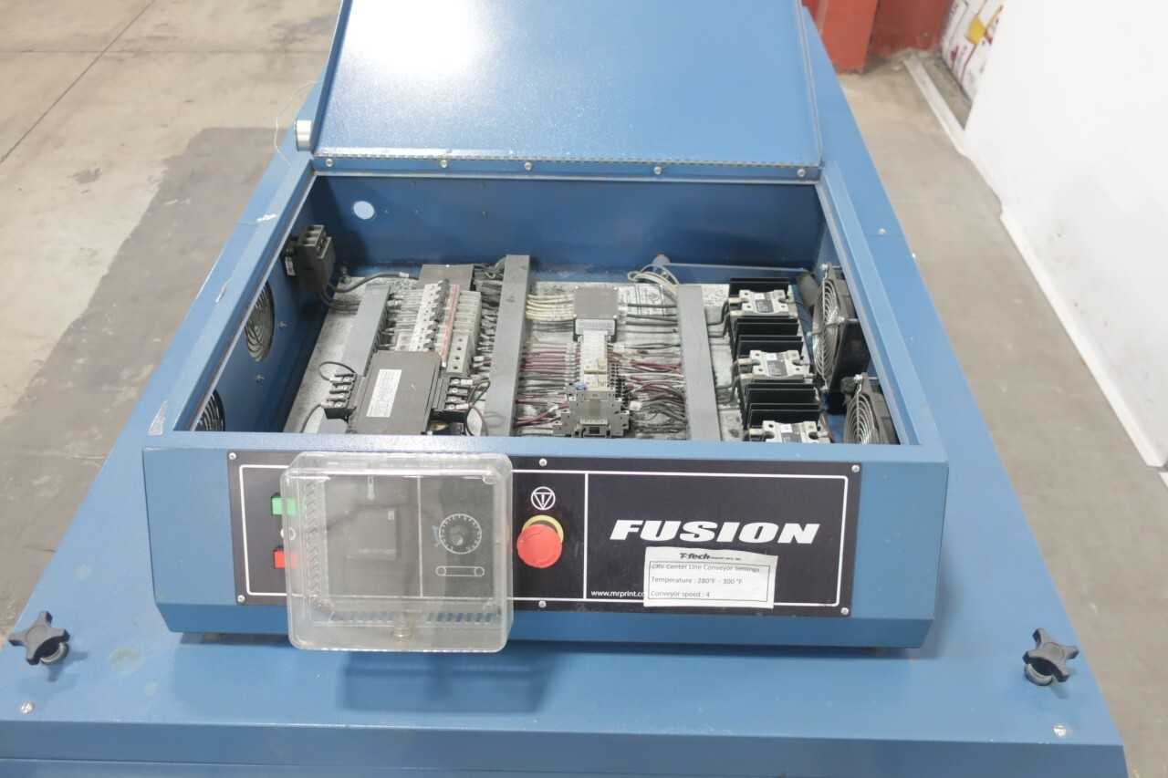 M&R FUSION 36 INCH ELECTRIC SCREEN PRINTING CONVEYOR DRYER -MISSING ROLLER, LEGS, AND BELT - CONVEYORS