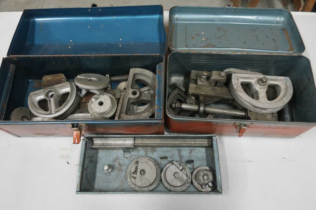 LOT OF 2 ASSORTED PIPE RATCHET BENDER TOOLBOX KIT - HAND TOOLS
