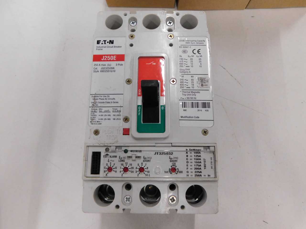 Lot of Quantity 1x JGE3250NN MCCB/Molded Case Circuit Breaker - CIRCUIT BREAKERS