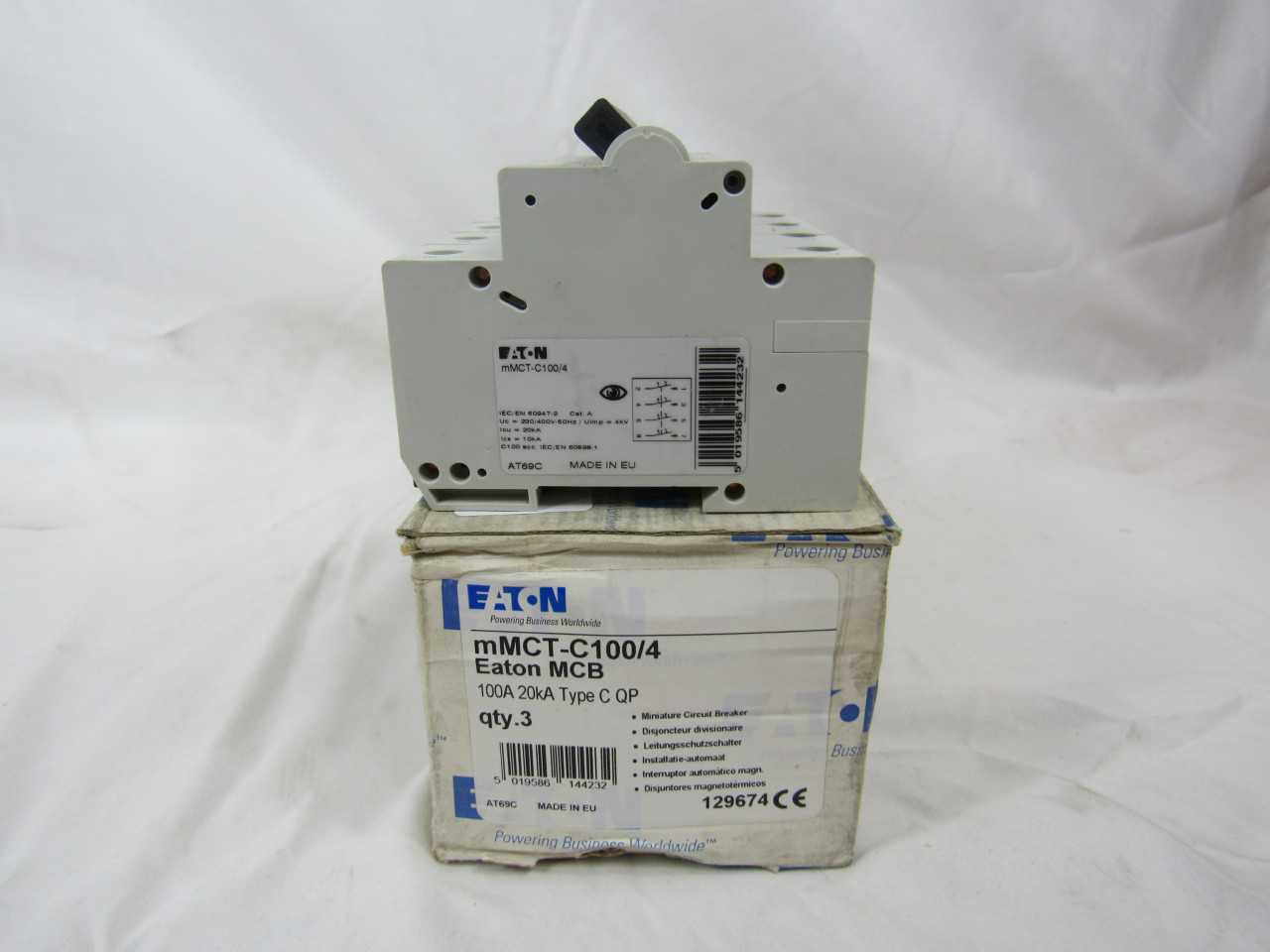 (25) Eaton mMCT-C100/4 Plug In 4P 100A 120/240VAC 50/60Hz - ELECTRIC POWER TOOLS