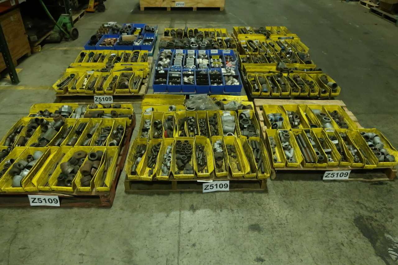 9 PALLETS OF ASSORTED FITTINGS - PROCESS EQUIPMENT