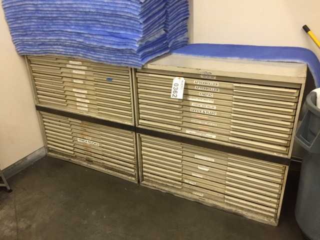 4x Blueprint drawing cabinets - TOOL STORAGE