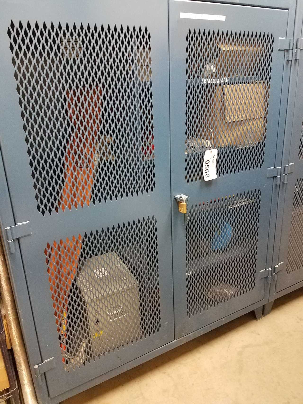 Double door see-through cabinet, 6' x 5' x 2', no contents - TOOL STORAGE Double door see-through cabinet, 6' x 5' x 2', no contents - TOOL STORAGE