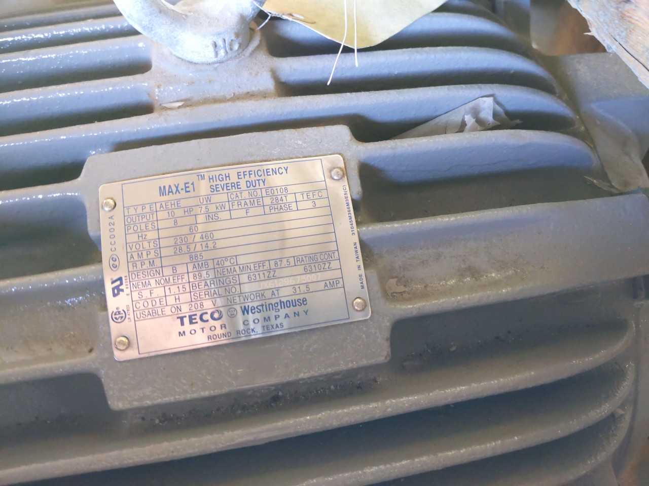 Teco Westinghouse 10HP Electric Motor - ELECTRIC MOTORS