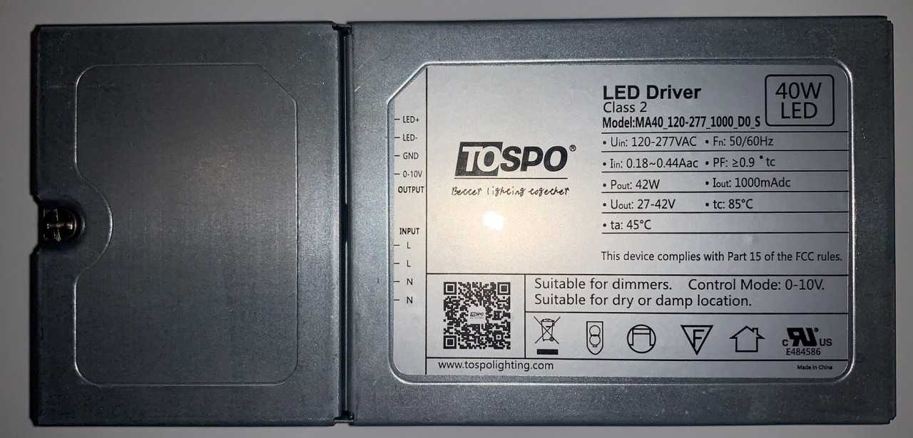 Lot of Approximately 7,680 40W and 50W Flat Panel LED Power Supply Drivers from Tospo - ELECTRICAL PARTS