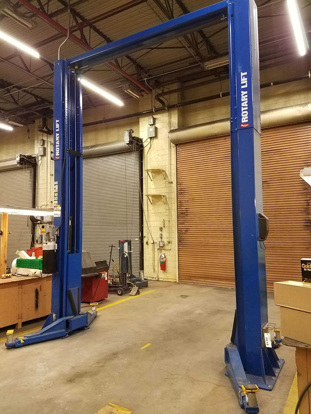 Two post vehicle lift, 18000lb, 76-7/8" rise, 208-230V-AC 3ph - ELECTRIC MOTORS