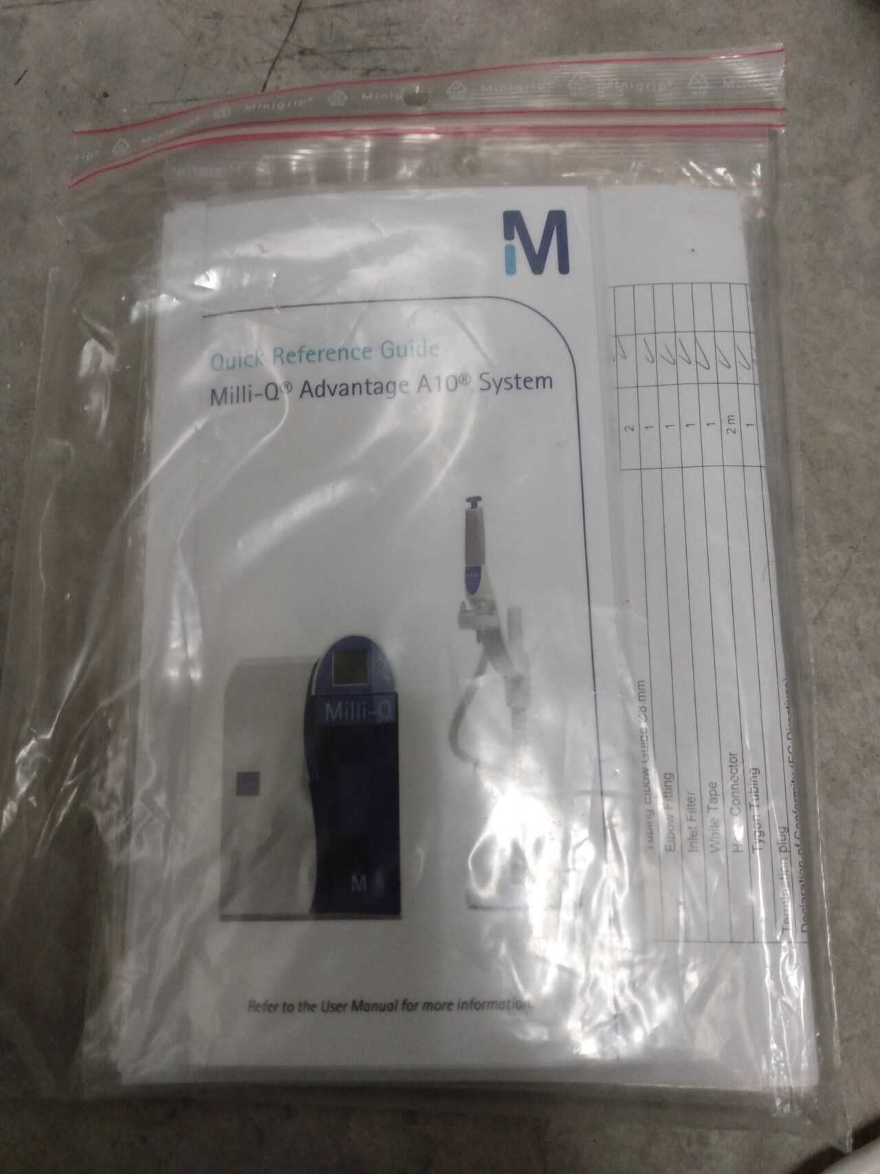 Milli Q Water Purification System - MISCELLANEOUS