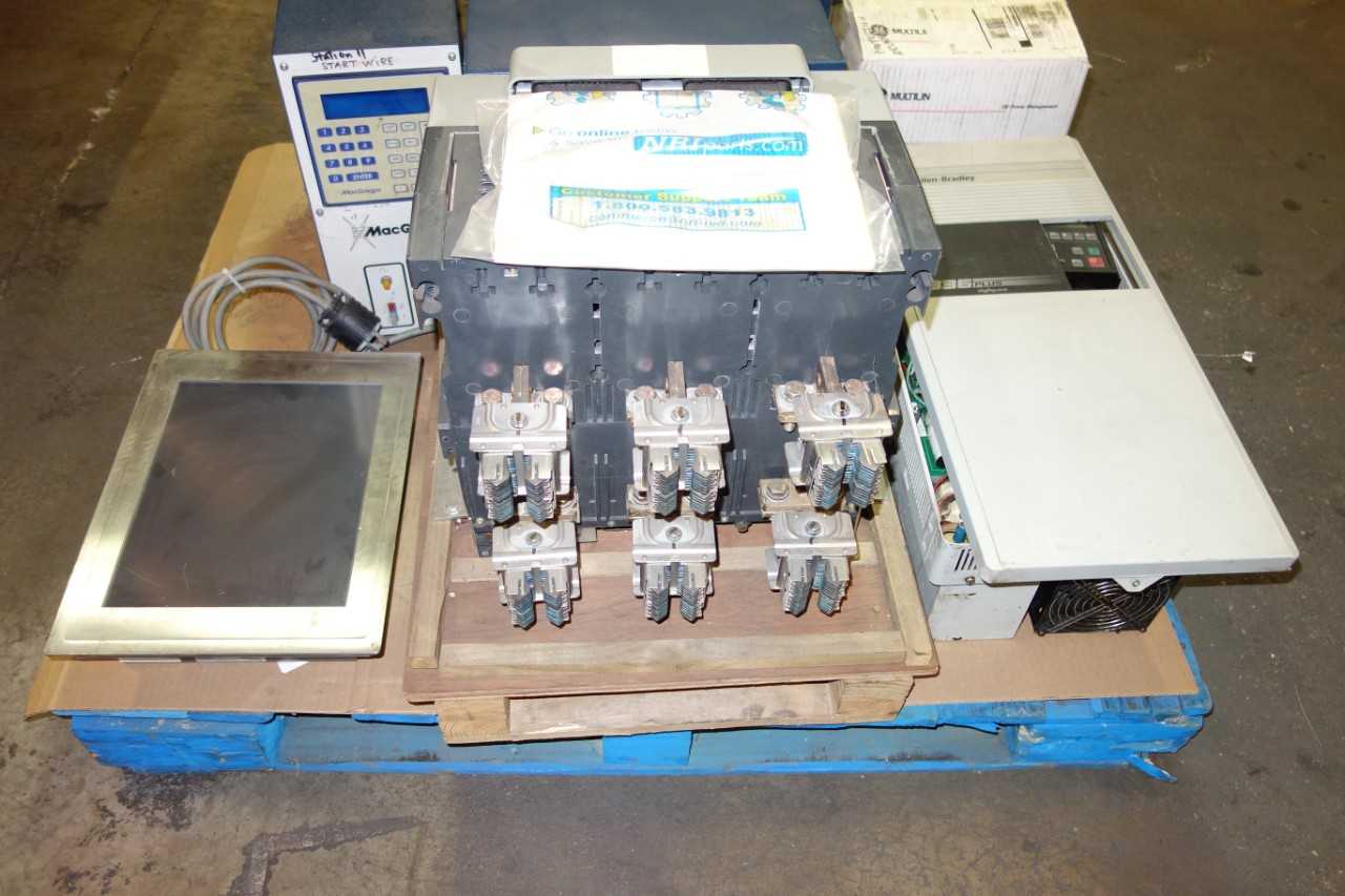 1 PALLET OF ASSORTED ELECTRICAL, CIRCUIT BREAKER,POWER SUPPLIES, VFD DRIVE, INTERFACE PANEL, RELAY - AUTOMATION & CONTROLS