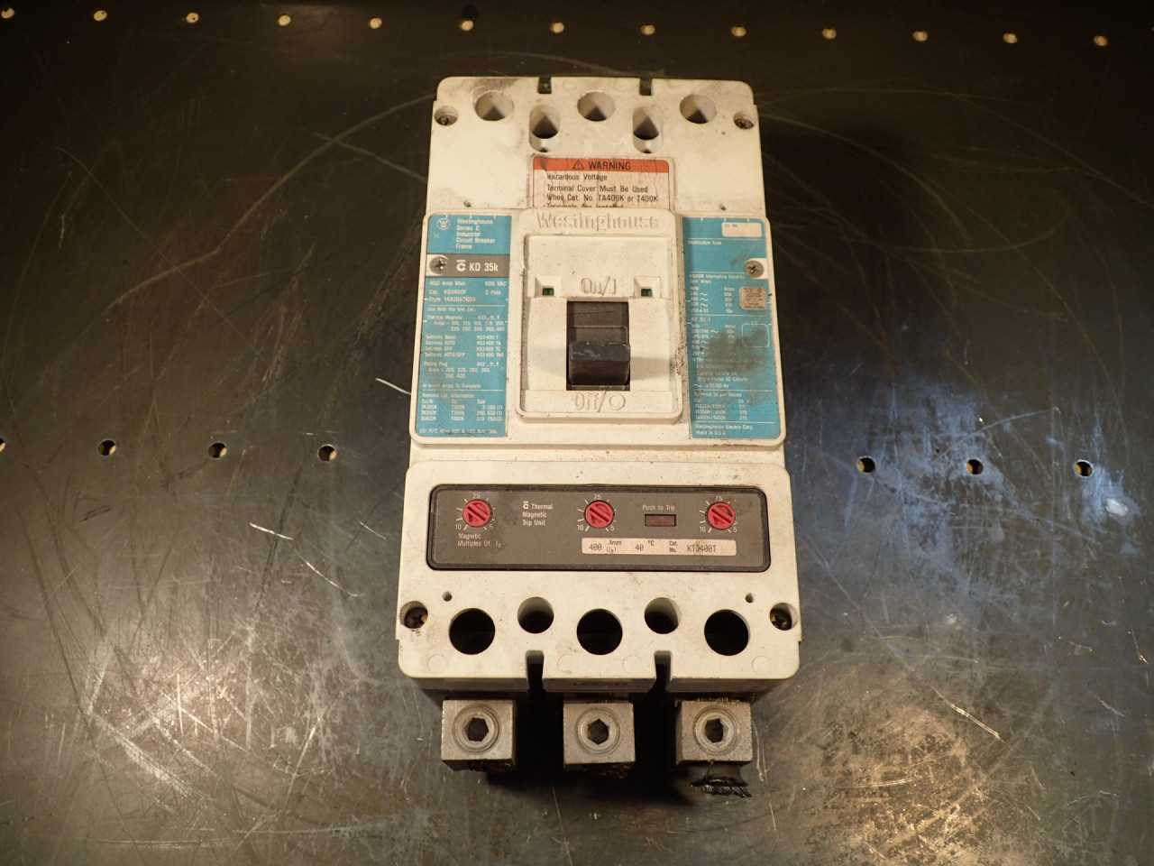 Cutler Hammer KD3400F 600VAC 400A 3-Pole Circuit Breaker: Thermal Magnetic Trip - CIRCUIT BREAKERS