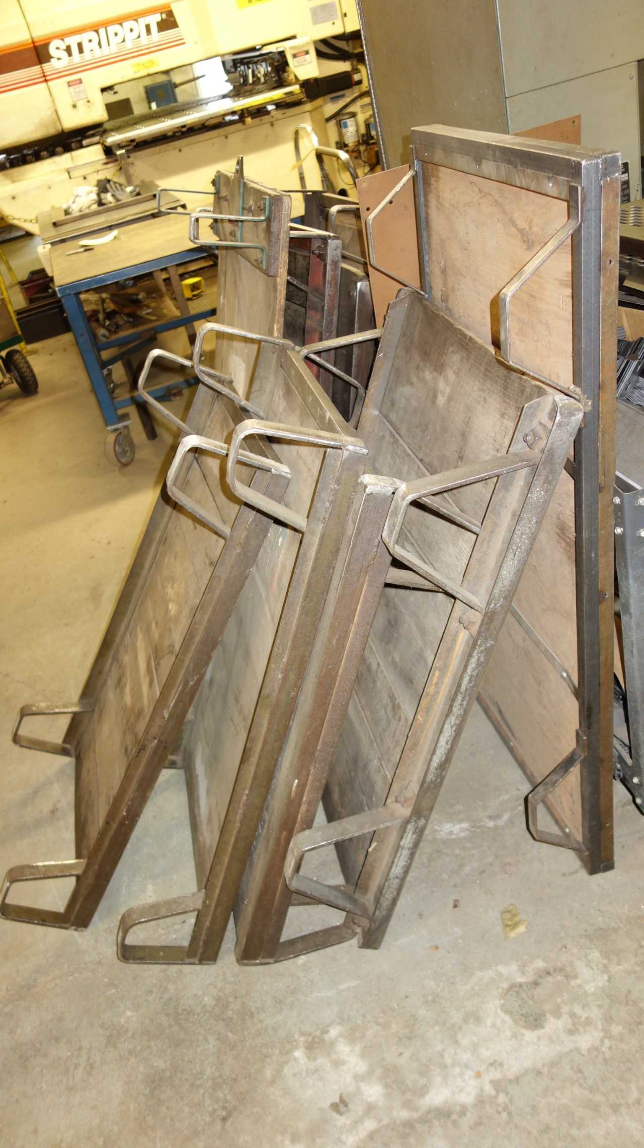 LOT OF 9 WOODEN PALLET PLATFORMS - MATERIAL HANDLING