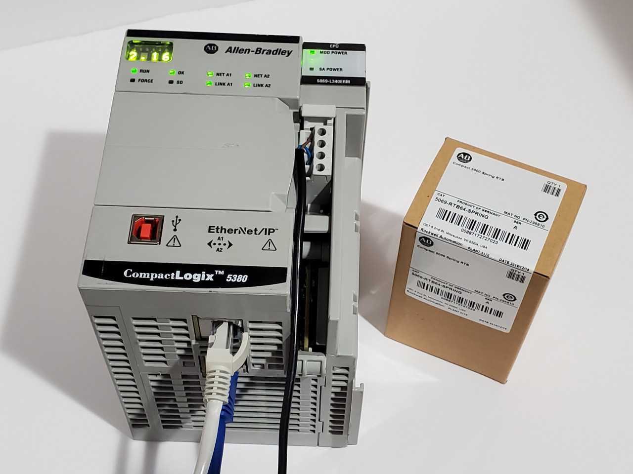Allen Bradley CompactLogix 5069-L340ERM Plus Brand new 5069-RTB64 Spring - AUTOMATION & CONTROLS