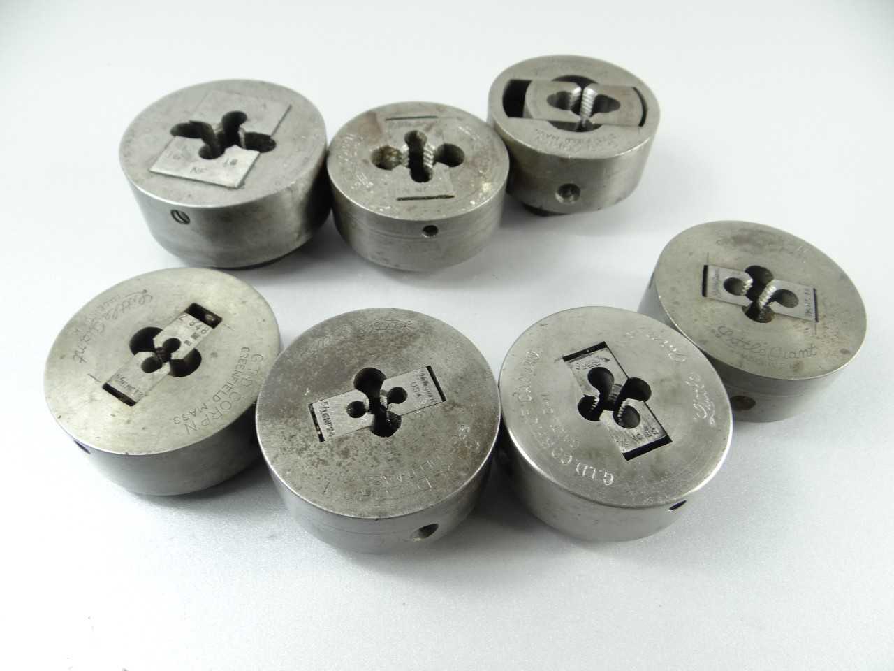 7pc Lot of Assorted Adjustable Threading Dies and Holders - MACHINING ACCESSORIES & TOOLING