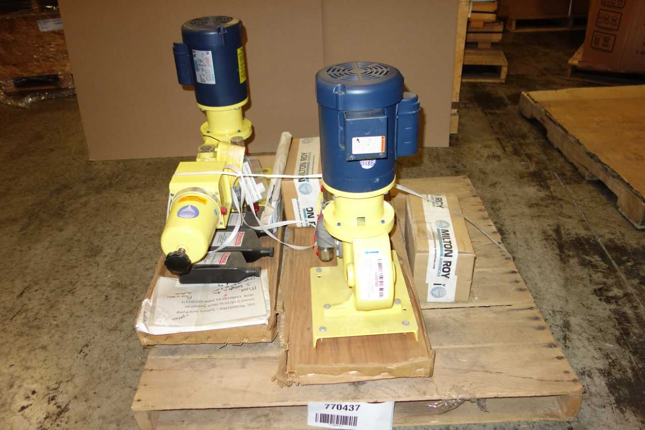 LOT OF 2 MILTON ROY METERING PUMPS - VALVES