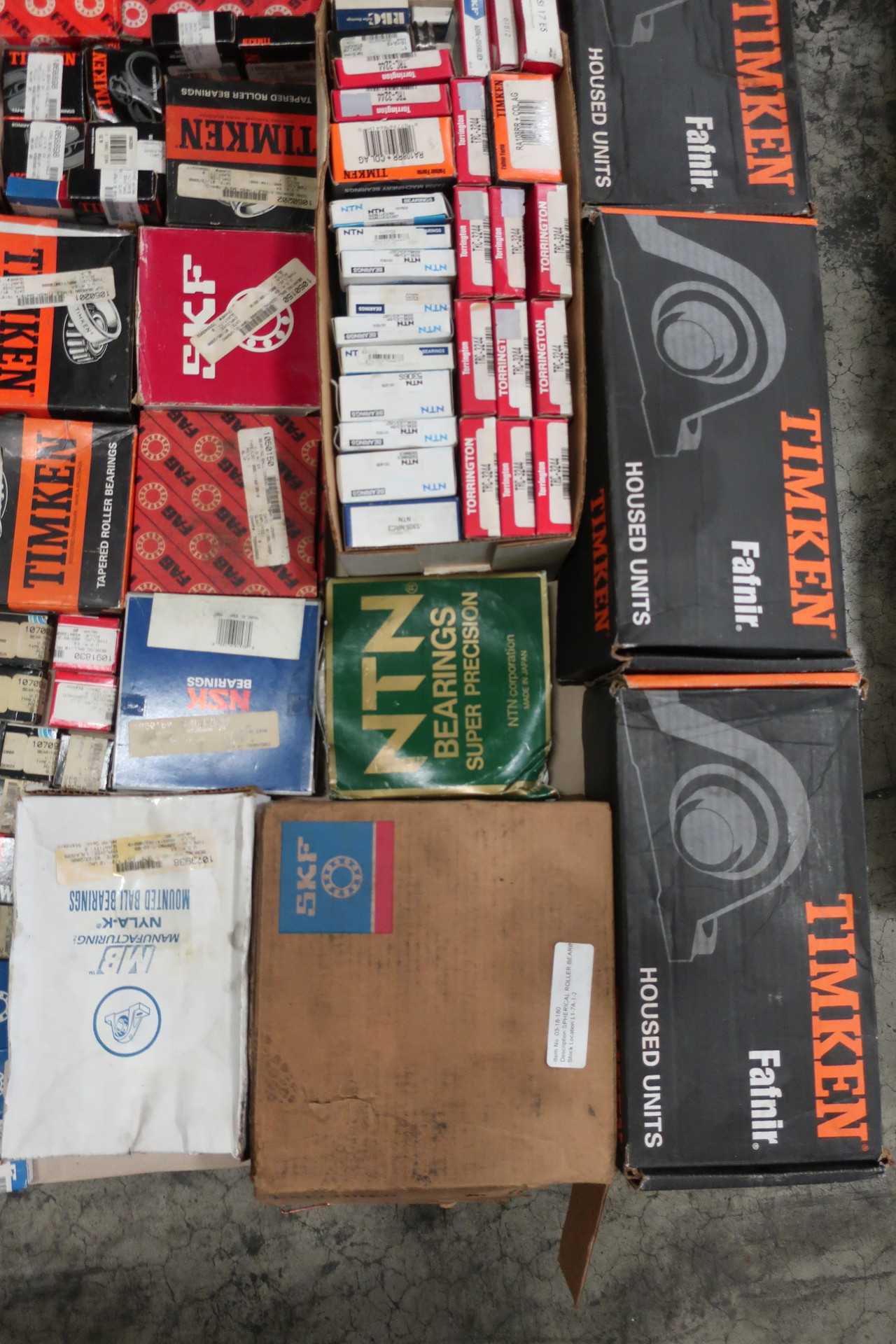 1 PALLET OF ASSORTED BEARINGS TIMKEN, SKF, FAG, NTN, NSK - BEARINGS