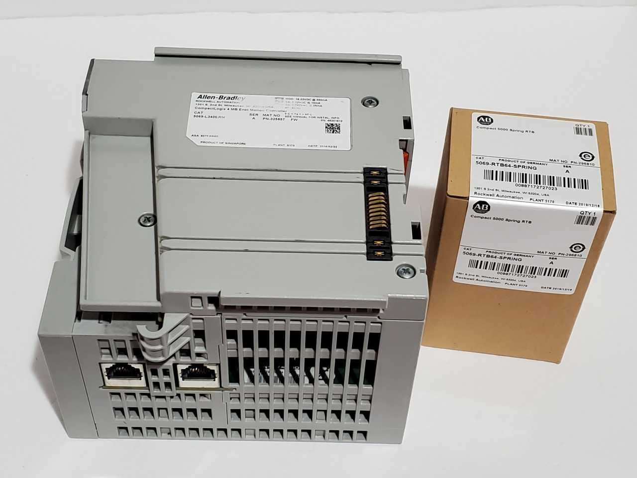Allen Bradley CompactLogix 5069-L340ERM Plus Brand new 5069-RTB64 Spring - AUTOMATION & CONTROLS
