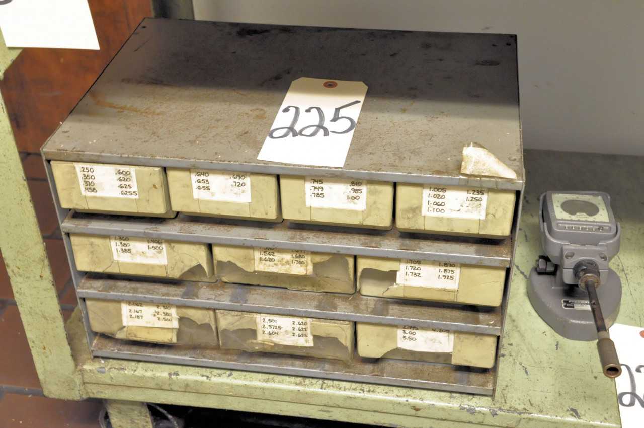 10-Drawer Bin Cabinet with Pin and Block Gages - TOOL STORAGE