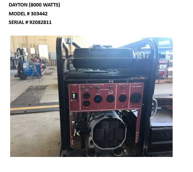 Dayton 303442 8,000 W Generator - STANDBY POWER GENERATOR