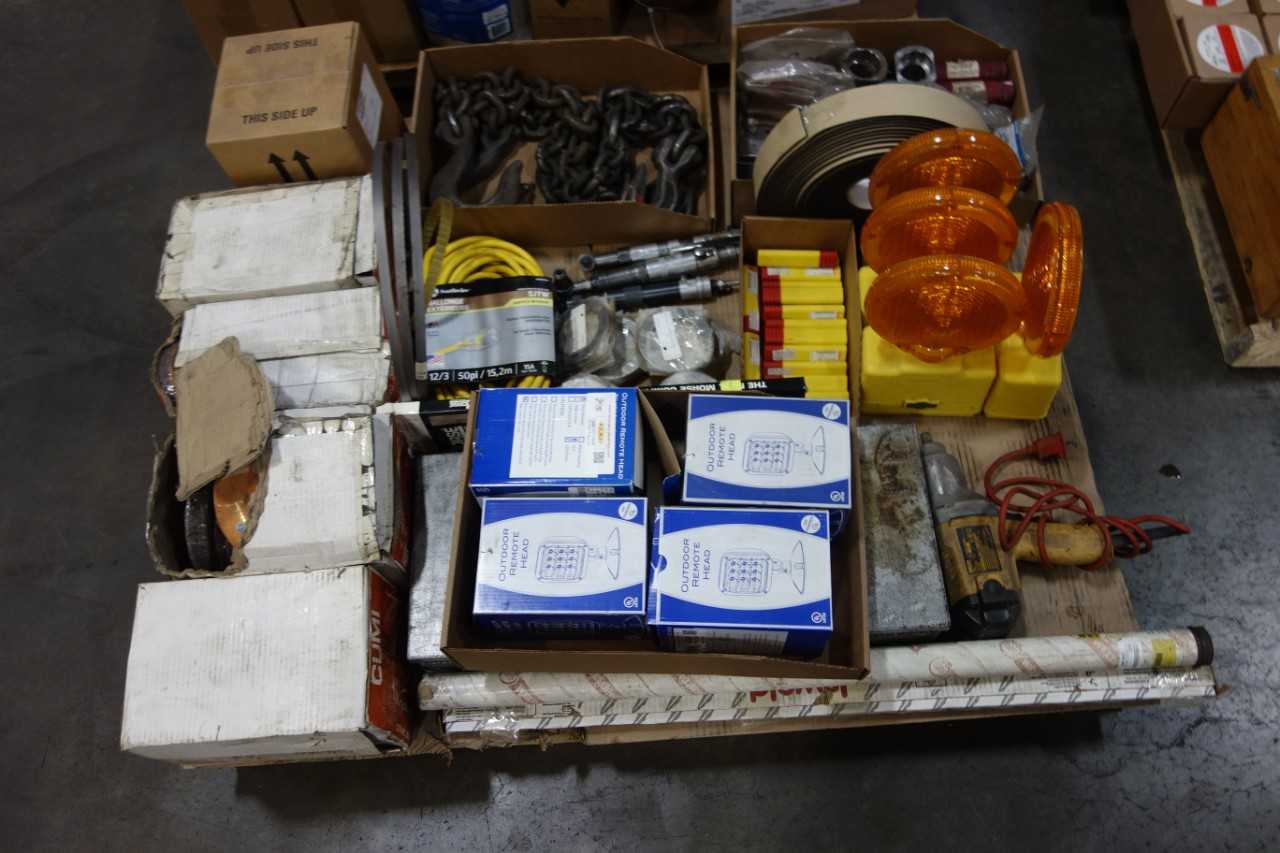 3 PALLETS OF ASSORTED TOOLS AND SHOP SUPPLIES - HAND TOOLS