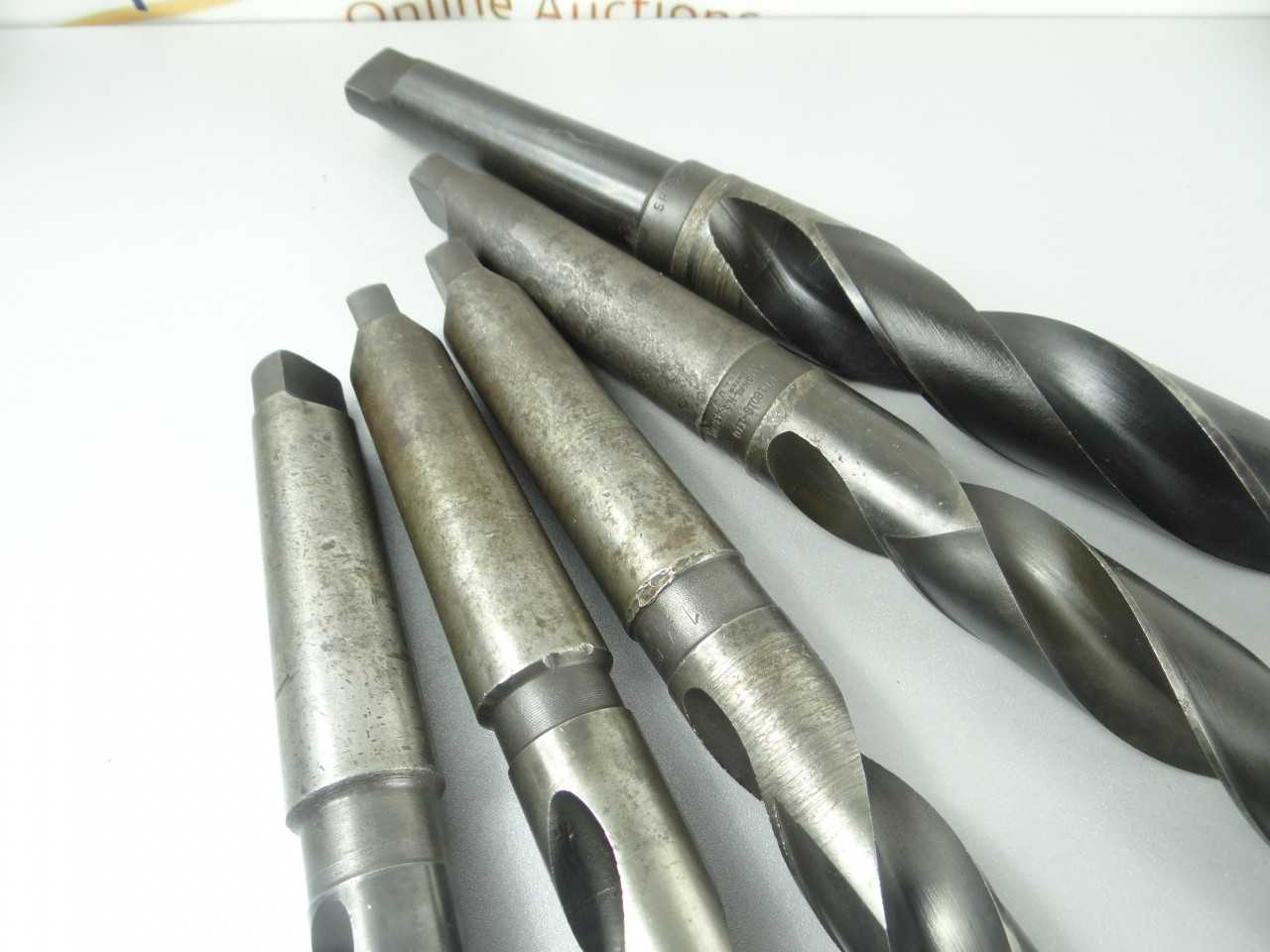 Lot of 5 Assorted HSS 4MT Taper Shank Drills - MACHINING EQUIPMENT PARTS