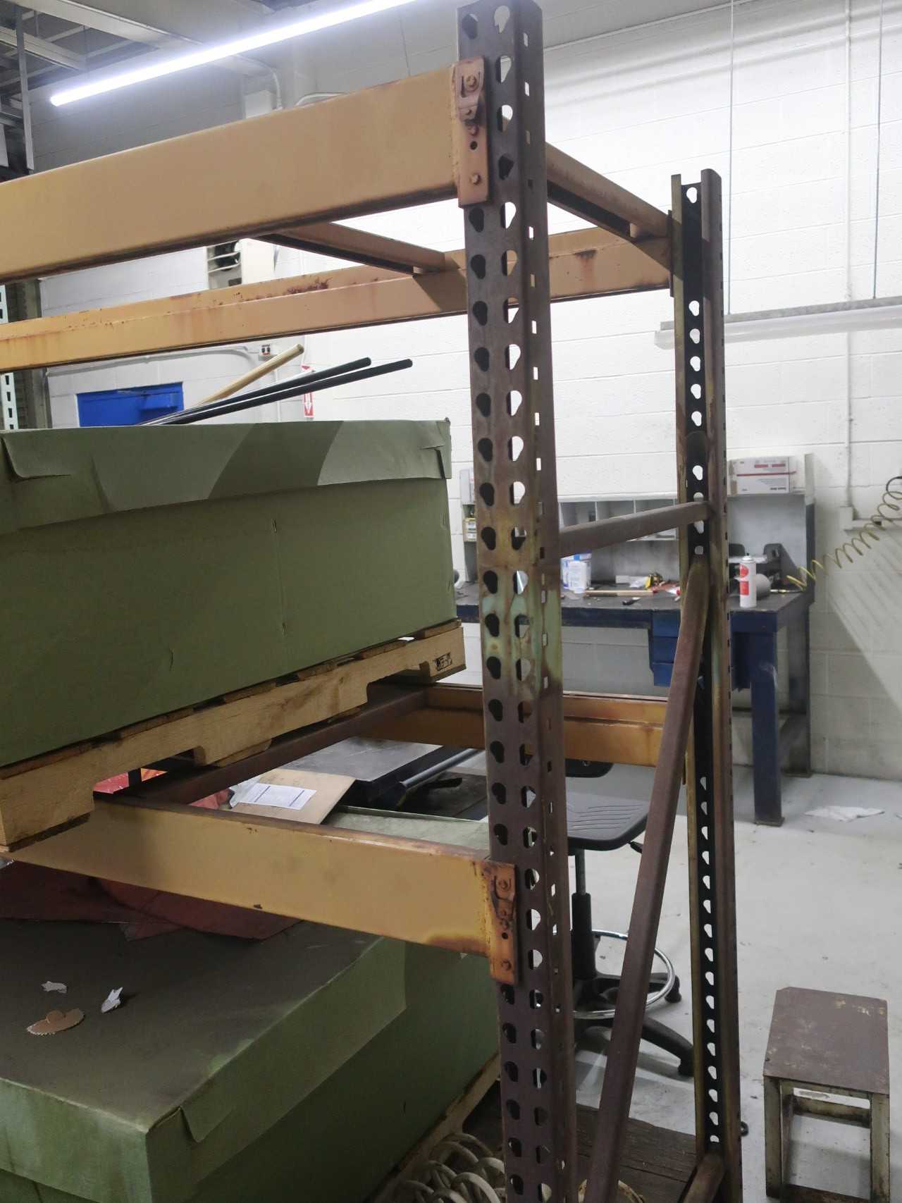 Teardrop pallet racking 1 section - 7'x3' uprights, 9' beams (contents not included) - PALLET RACKING