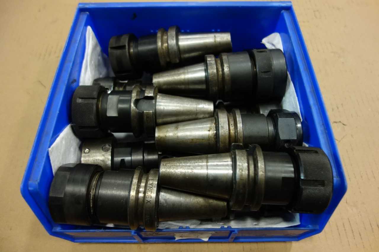 LOT OF ASSORTED CAT40 TOOL HOLDERS - TECNARA , LYNDEX - ELECTRIC POWER TOOLS