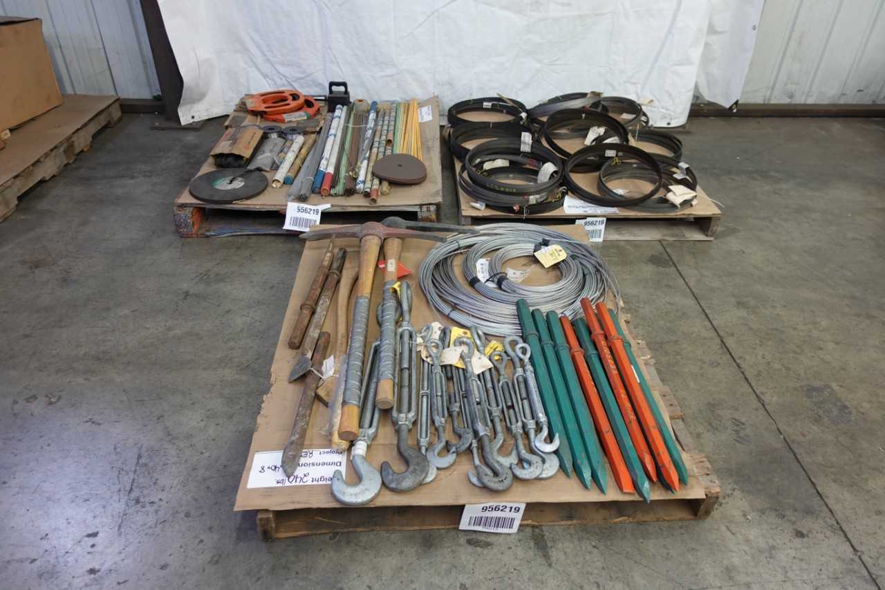 3 PALLETS OF ASSORTED HAND TOOLS AND WELDING SUPPLIES - HAND TOOLS