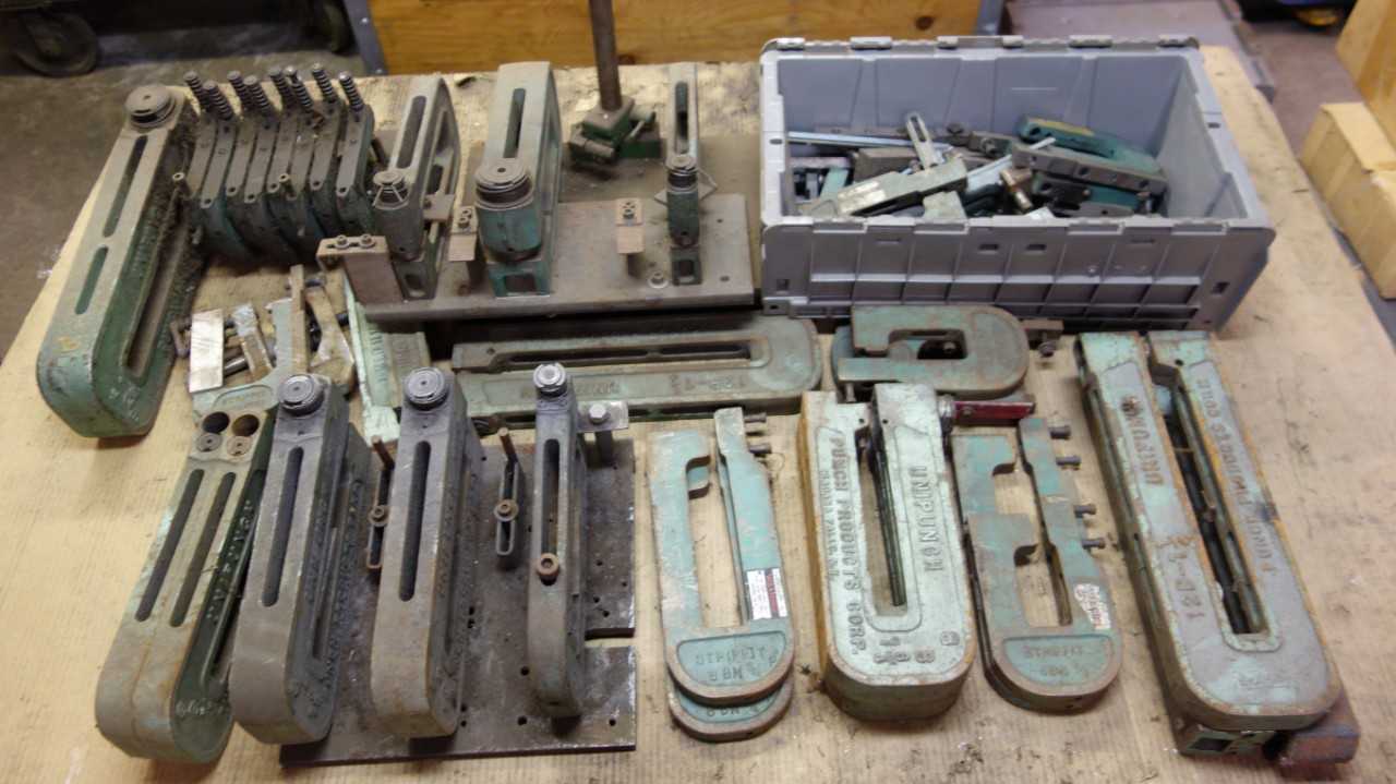 LOT OF ASSORTED UNIPUNCH STRIPPIT C FRAME PUNCHES - TOOLING FOR PRESSES