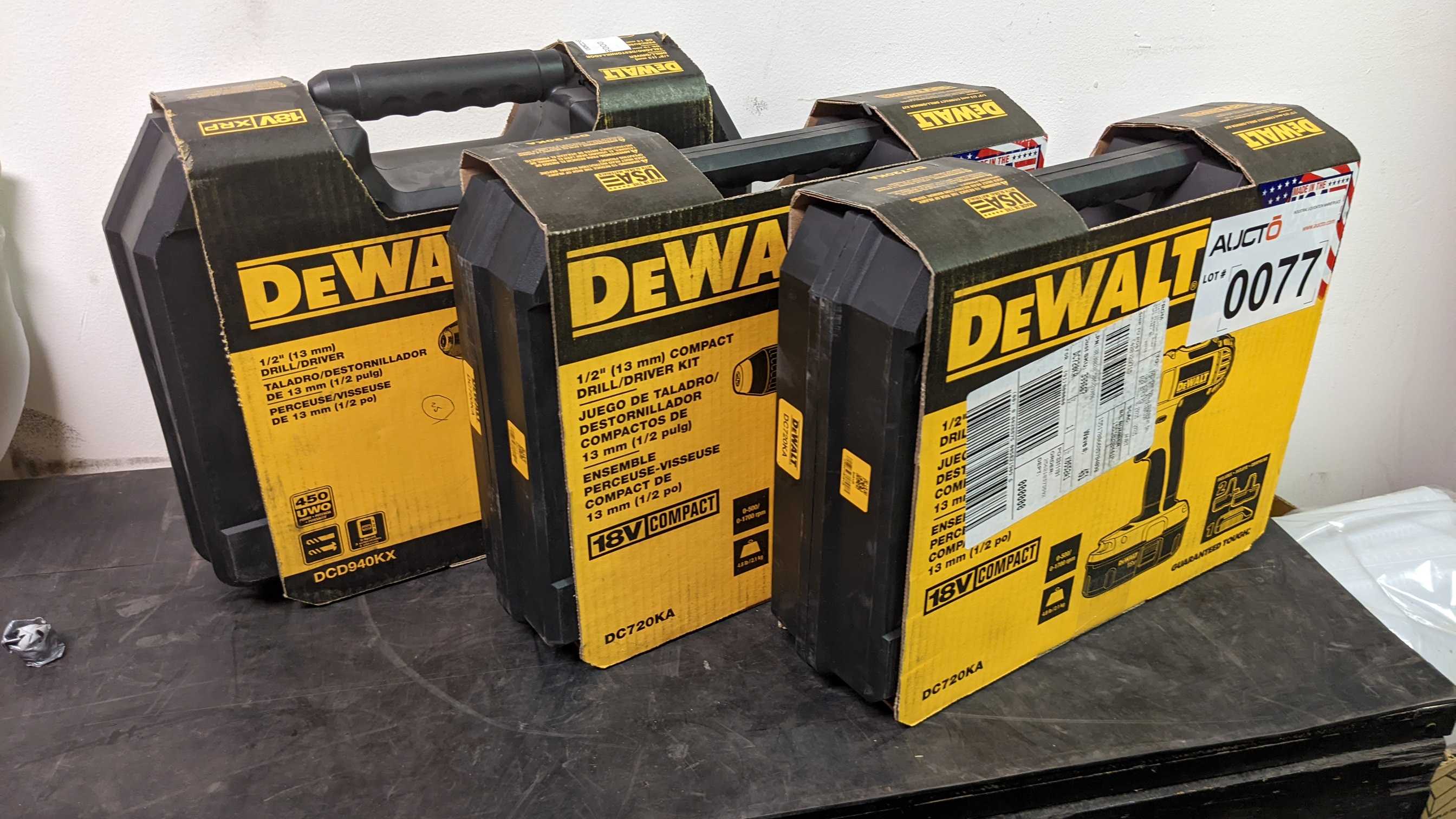 LOT OF 3 DRILL/DRIVER KITS - ELECTRIC POWER TOOLS