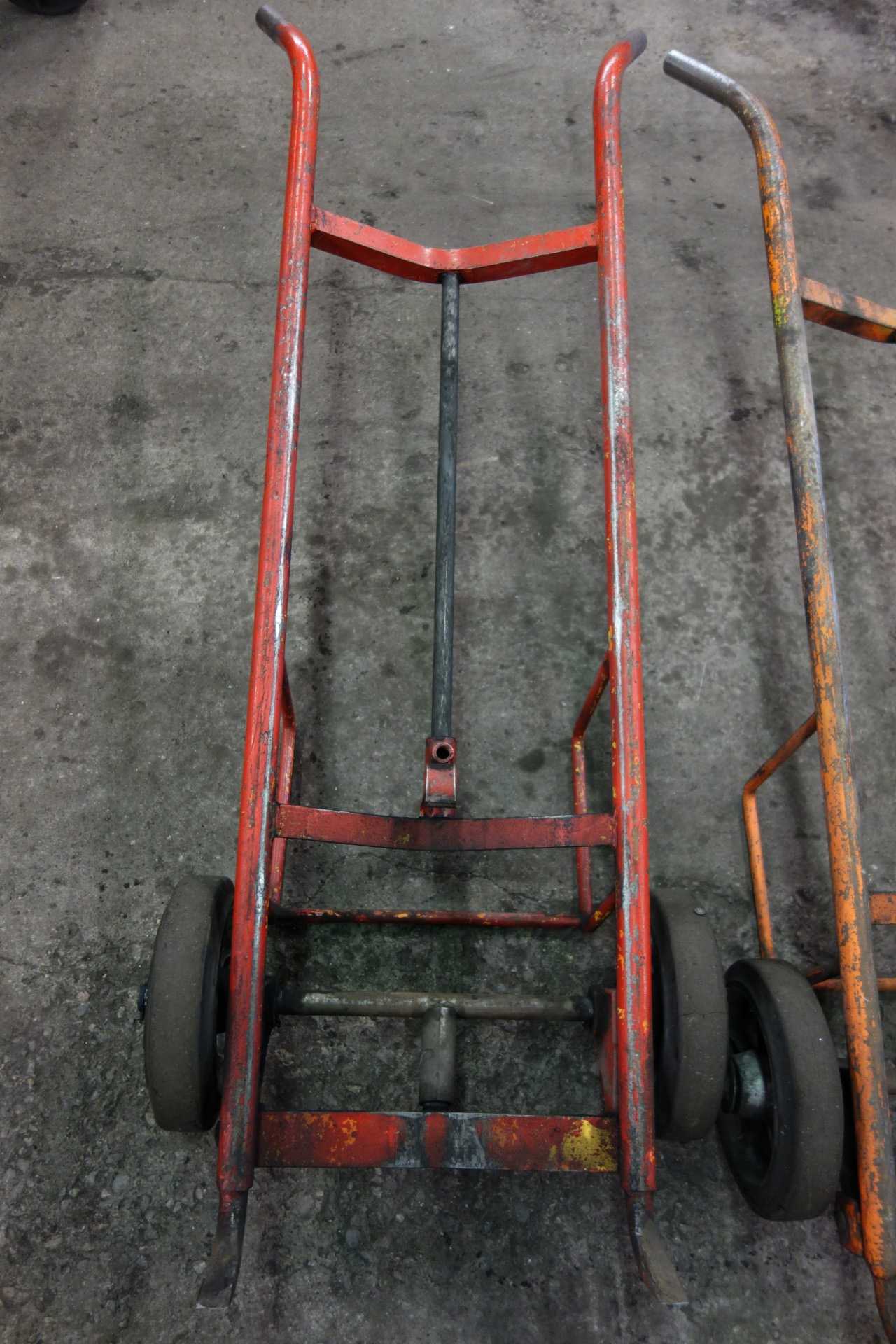 LOT OF 2 BARREL MOVING DOLLIES - ELECTRIC POWER TOOLS
