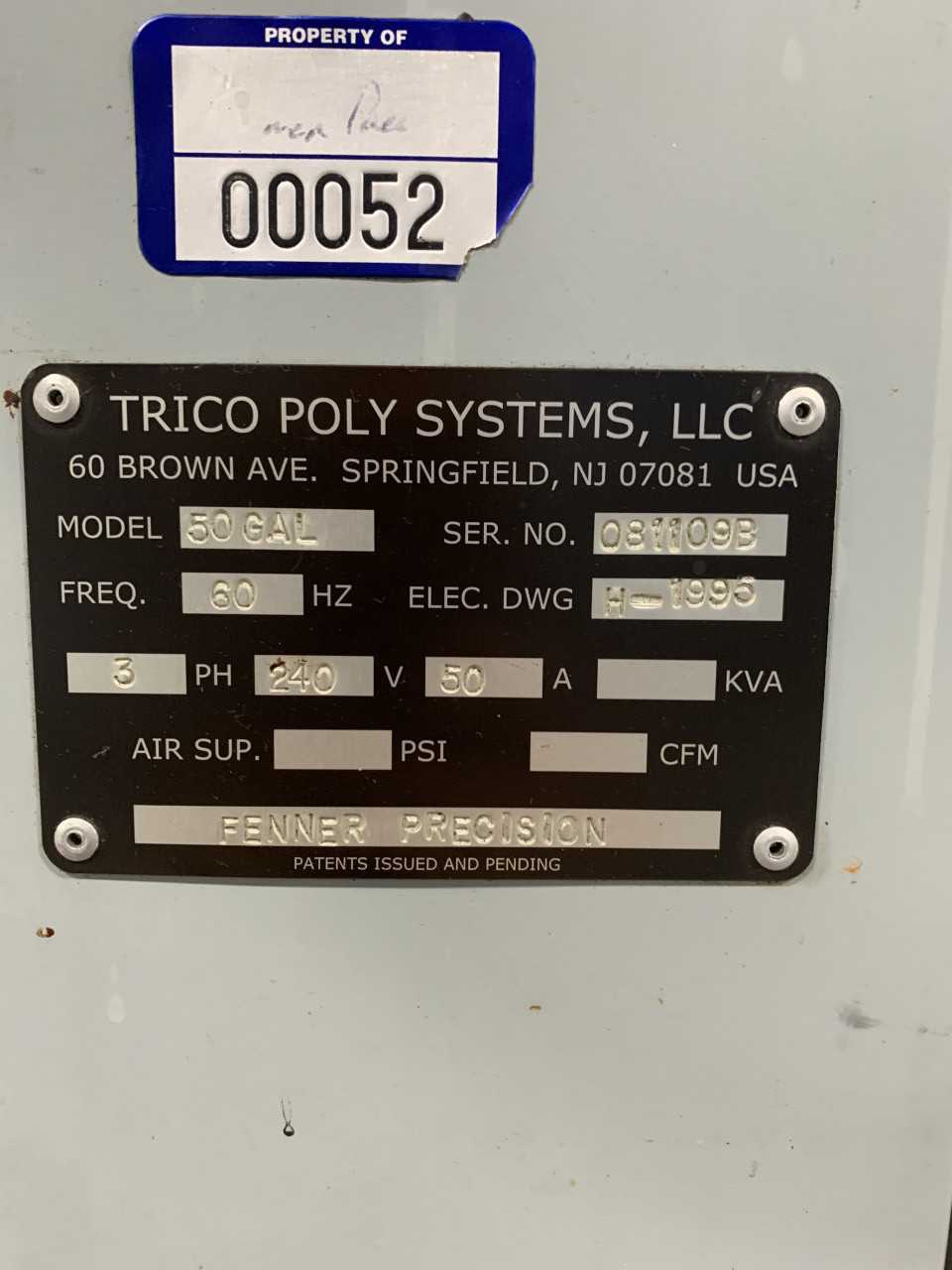 Trico Poly Systems 50 GAL Mix Pot #1 - PROCESS EQUIPMENT