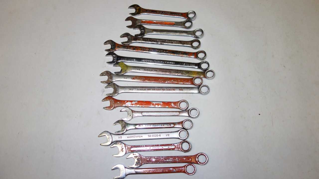 LOT OF 16 ASSORTED COMBINATION WRENCHES - HAND TOOLS
