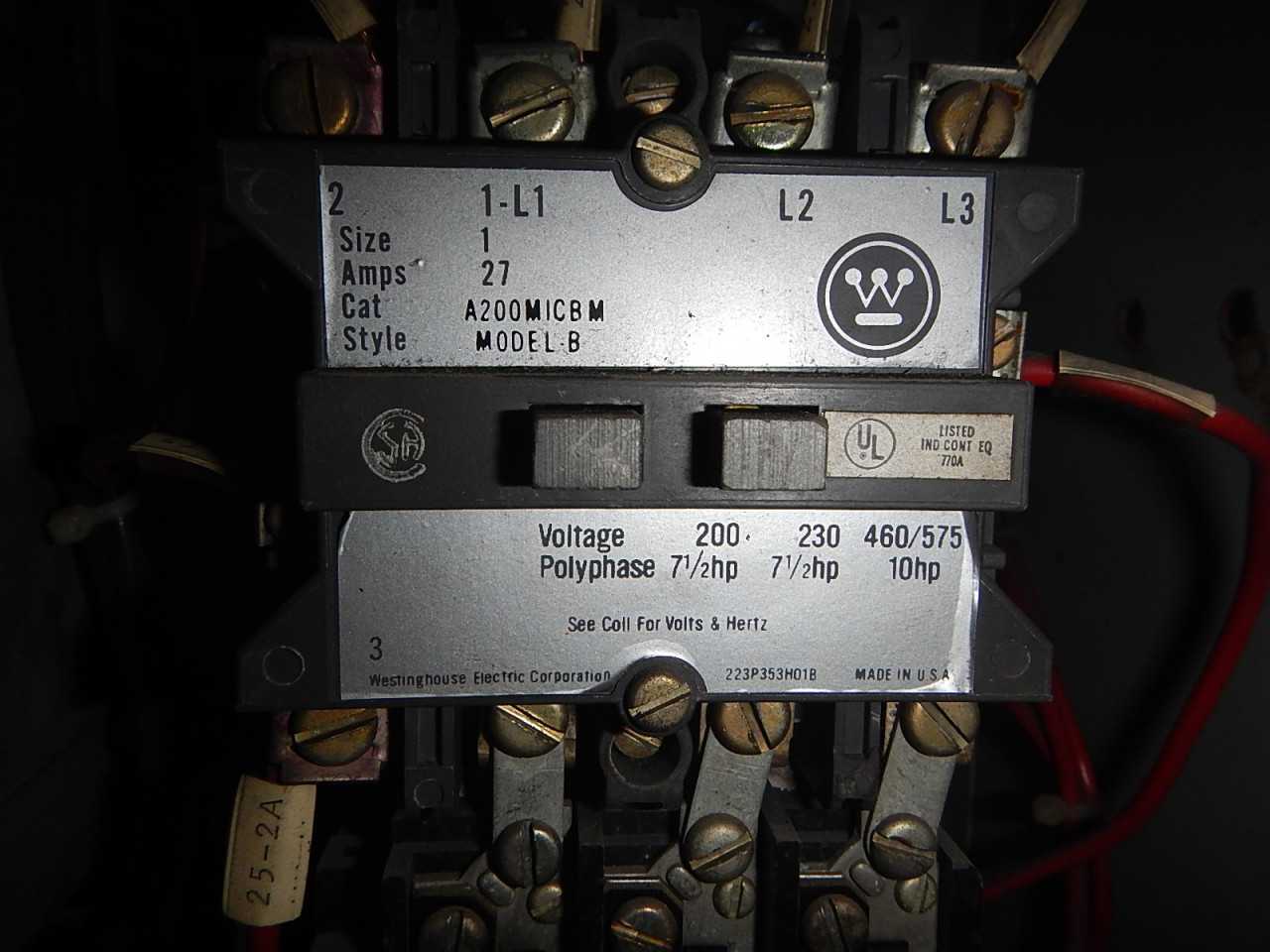 Lot of Eight 10 HP West Size 1 MCC Buckets Type W - MOTOR CONTROL CENTERS