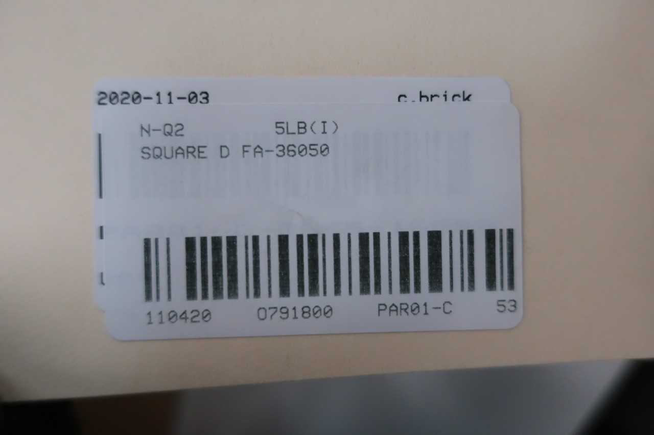 SQUARE D FA36050 3P 50A AMP 600VAC MOLDED CASE CIRCUIT BREAKER - CIRCUIT BREAKERS