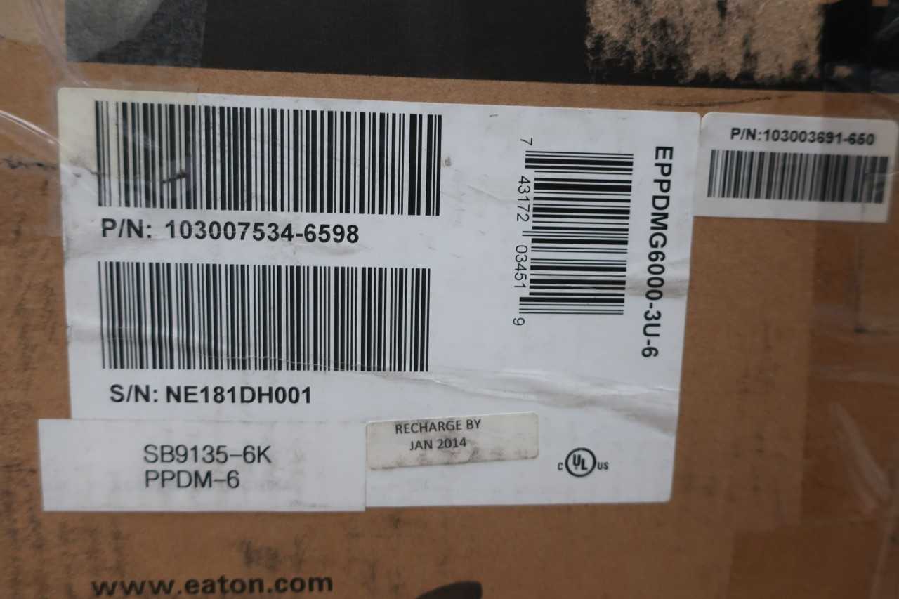EATON EPPDMG6000-3U-6 COMPUTER AND PERIPHERAL UPSS - ELECTRICAL COMPONENTS