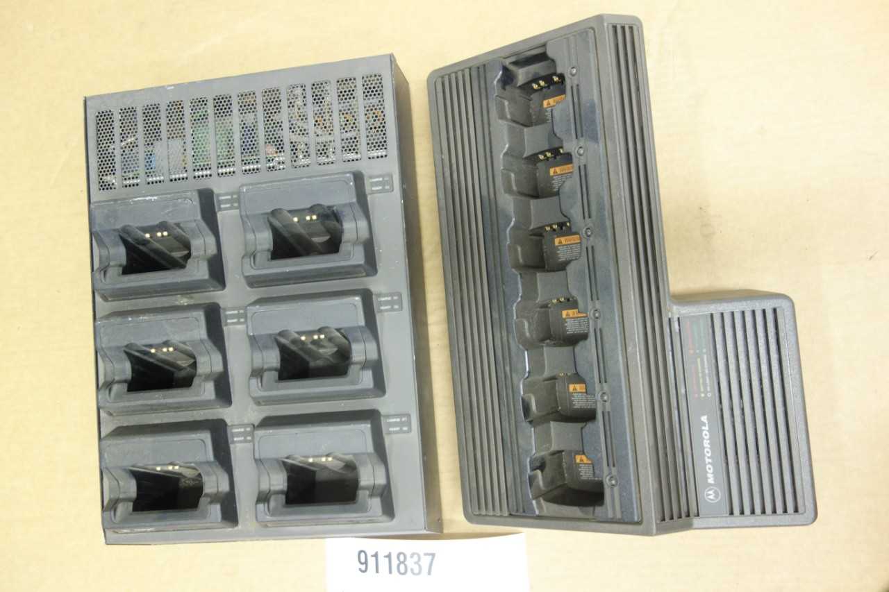 LOT OF 2 ASSORTED 6-STATION BATTERY CHARGERS - ELECTRICAL COMPONENTS