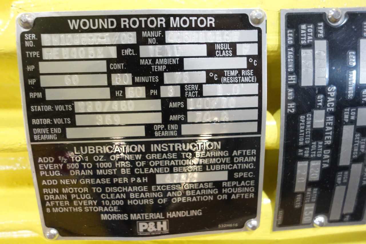 P&H MOTOR CRANE 60HP 720RPM - ELECTRIC MOTORS
