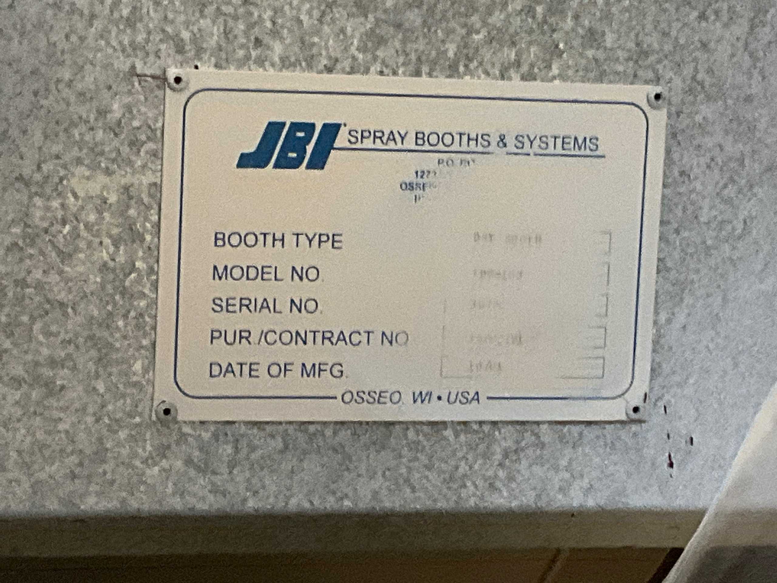 2001 JBI 1D8-168 DRY BOOTH