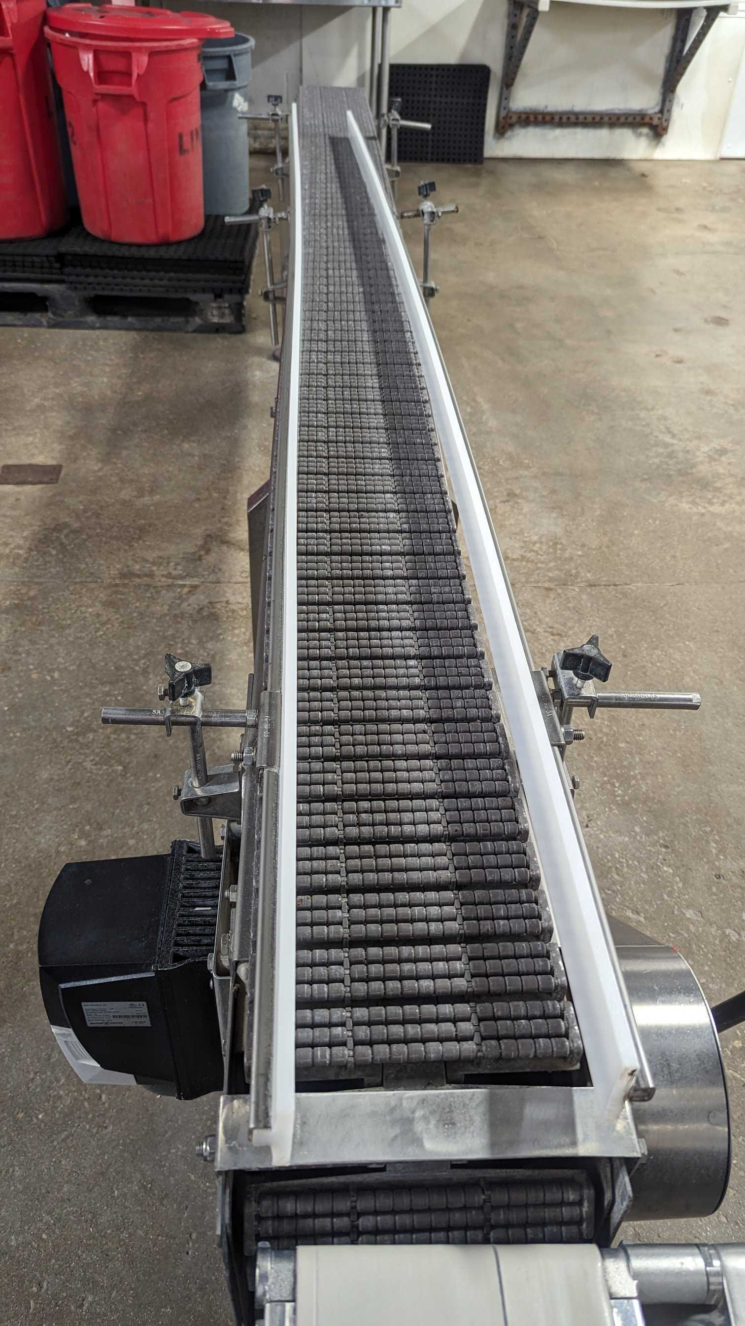 STAINLESS STEEL CONVEYOR WITH 1 HP BALDOR DRIVE MOTOR - ELECTRIC MOTORS