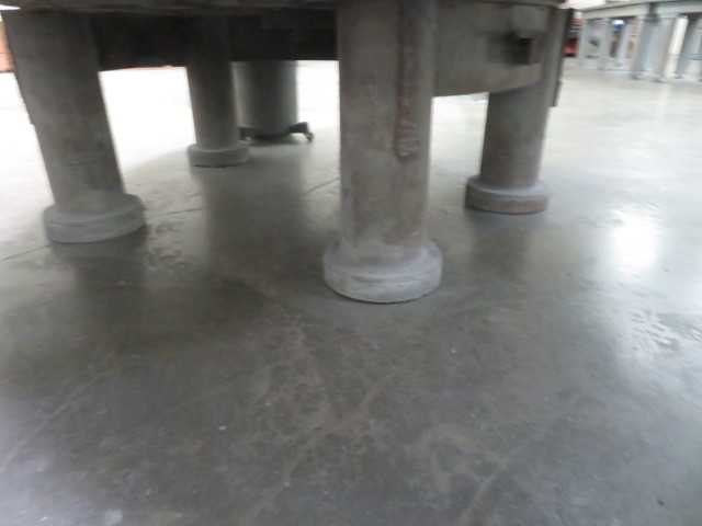 120" DIA  X  2" Thick, X 36" H, very heavy duty steel table - MISCELLANEOUS