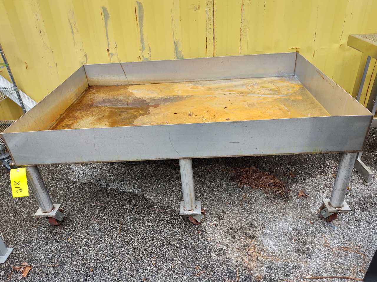 Rolling Stainless Steel Tub Table - ROLLING CARTS